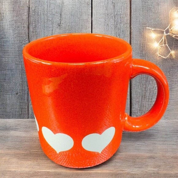 Vintage Waechterbach Heart Coffee Mug Cup West Germany Red With White Hearts - Picture 1 of 11